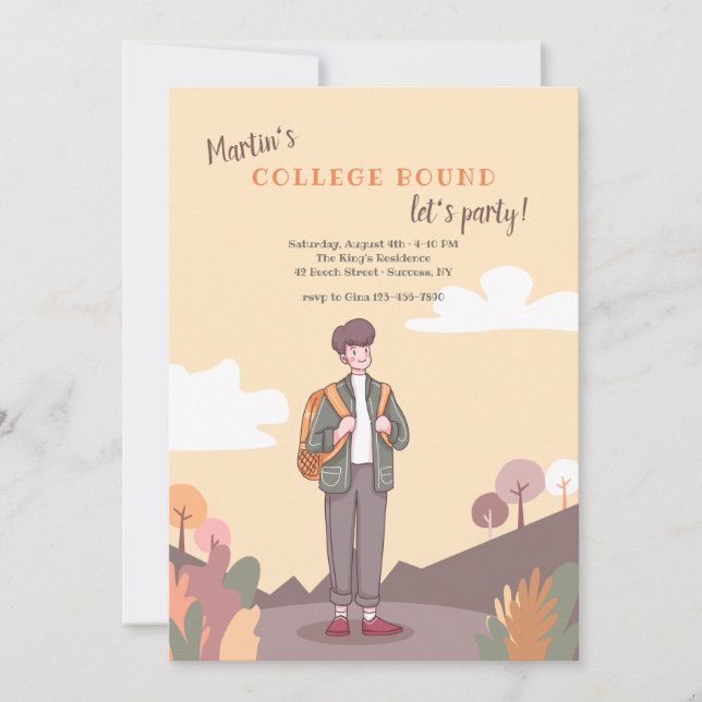 Invitation à une fête masculine à l'université (Devant)