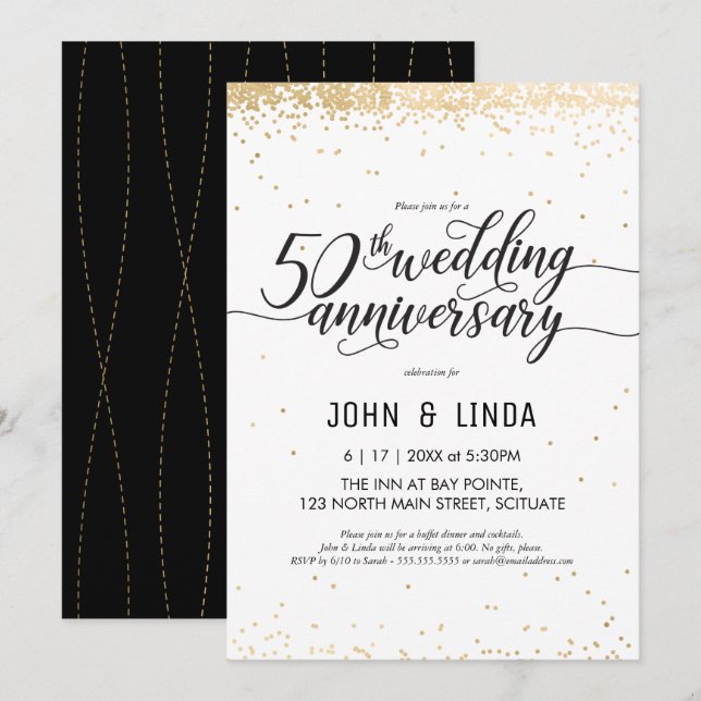 Invitation à une fête pour les 50 ans de mariage - (Devant / Derrière)