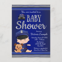 Invitation à une fête prénatale de bébé policier
