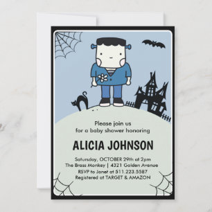 Invitation à une fête prénatale Halloween bébé oct