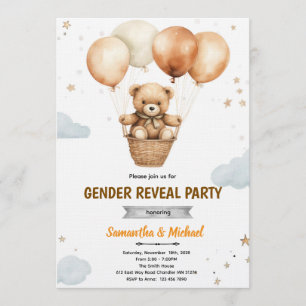 Invitation à une fête prénatale pour bébé ours gen