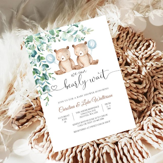 Invitation à une fête prénatale pour un ours (Créateur téléchargé)
