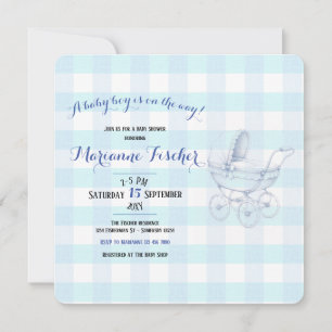 Invitation à une fête prénatale rétro pour garçon