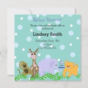 Invitation à une fête prénatale sur les bébés anim