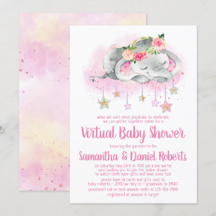 Invitation à une fête prénatale virtuelle pour fil