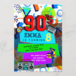 Invitation à une fête retour dans les années 90