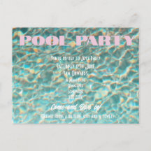 Invitation à une fête rétro au bord de la piscine