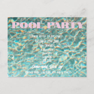 Invitation à une fête rétro au bord de la piscine