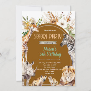 Invitation à une fête safari bohème