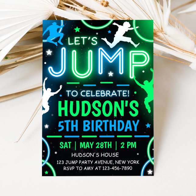 Invitation à une fête sautante Trampoline Annivers (Créateur téléchargé)