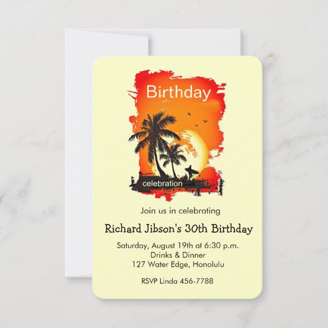 Invitation à une fête sur la plage tropicale au co (Devant)