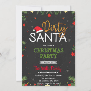 Invitation à une fête sur le thème de Dirty Santa