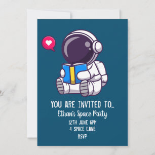 Invitation à une fête sur le thème de l'espace pou
