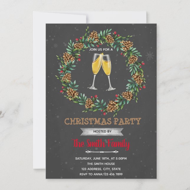 Invitation à une fête sur le thème de Noël sip see (Devant)