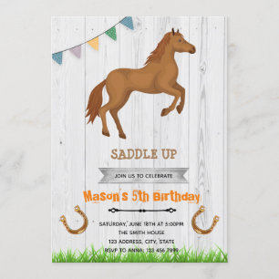 Invitation à une fête sur le thème du cheval garço