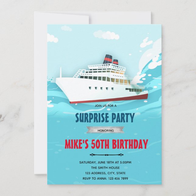 Invitation à une fête sur un paquebot de croisière (Devant)