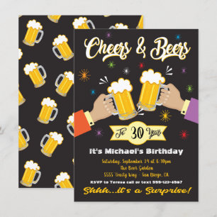 Invitation à une fête surprise Cheers and Beers