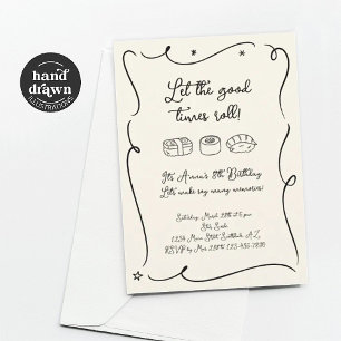 Invitation à une fête Sushi