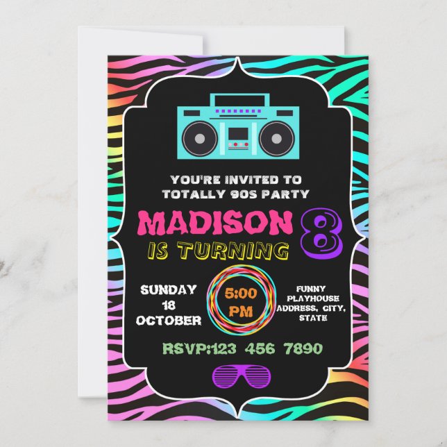 Invitation à une fête totalement géniale des année (Devant)