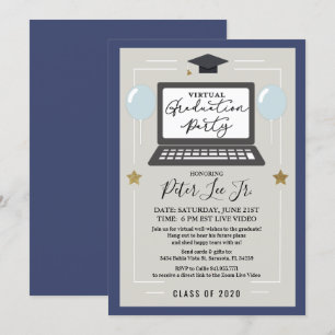 Invitation à une fête virtuelle de remise de diplô