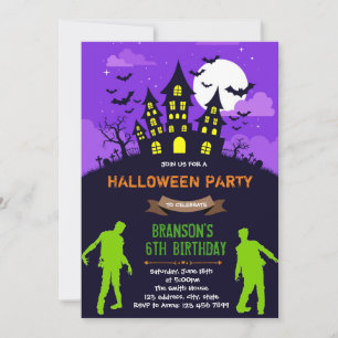 Invitation à une fête zombie Halloween