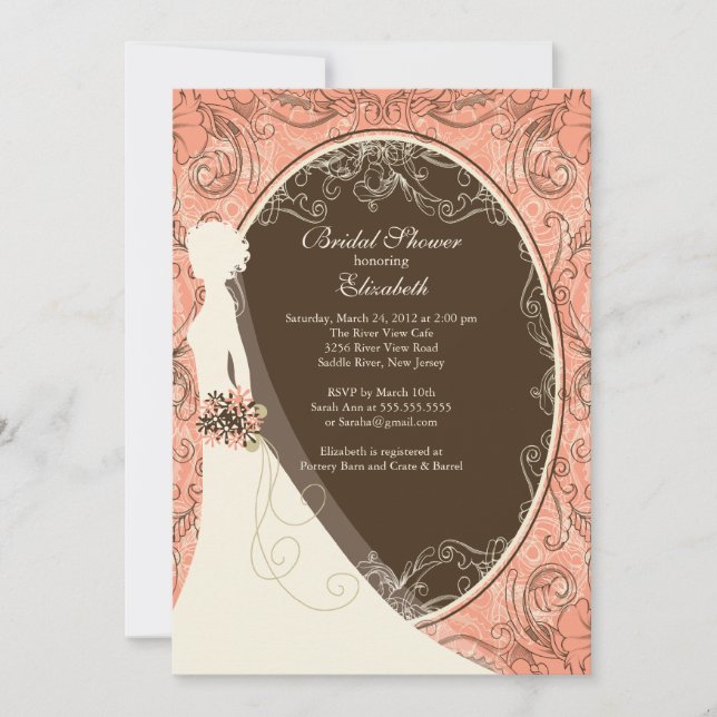 Invitation à une mariée élégante (Devant)