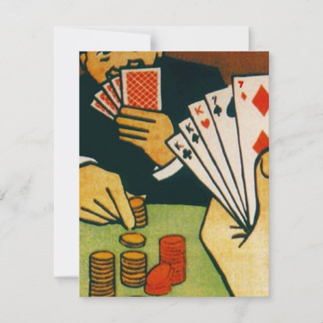 Invitation à une partie de jeu de cartes de jeu en (Devant)