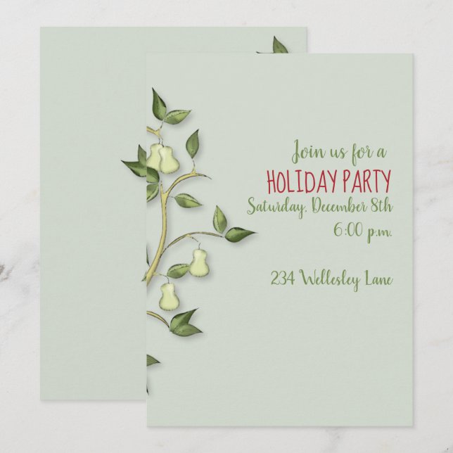 Invitation à une perdrix dans un arbre à poires (Devant / Derrière)