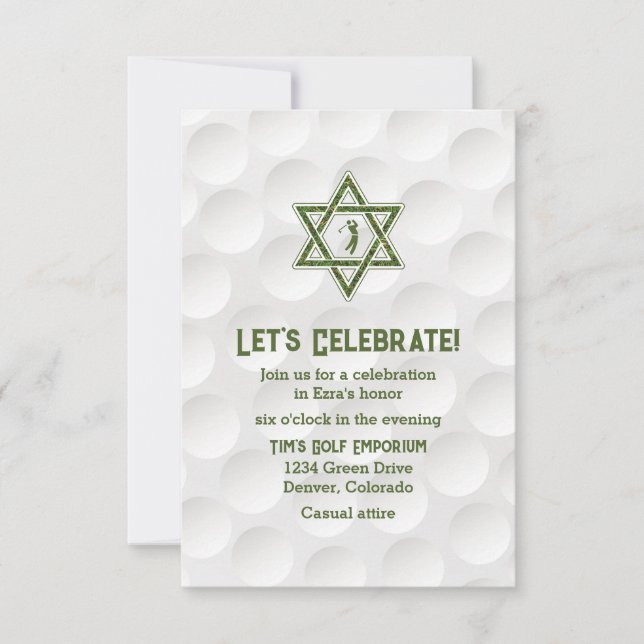 Invitation à une réception Bar Mitzvah sur le thèm (Devant)