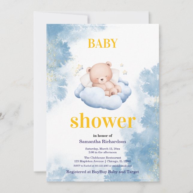 Invitation à une réception pour notre petit ours (Devant)