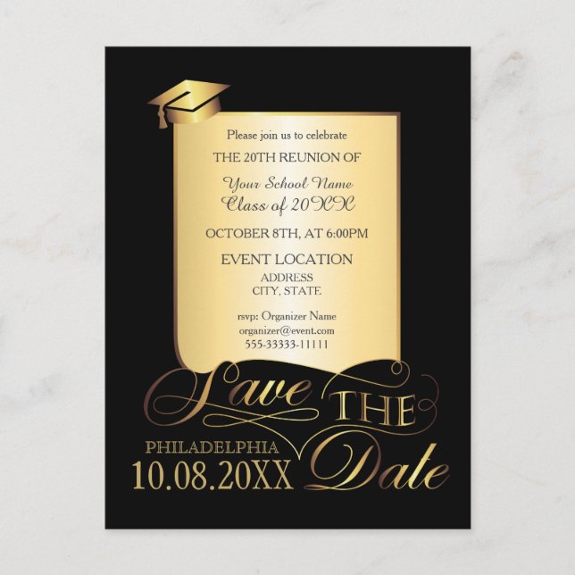 Invitation à une réunion d'anciens élèves (Devant)