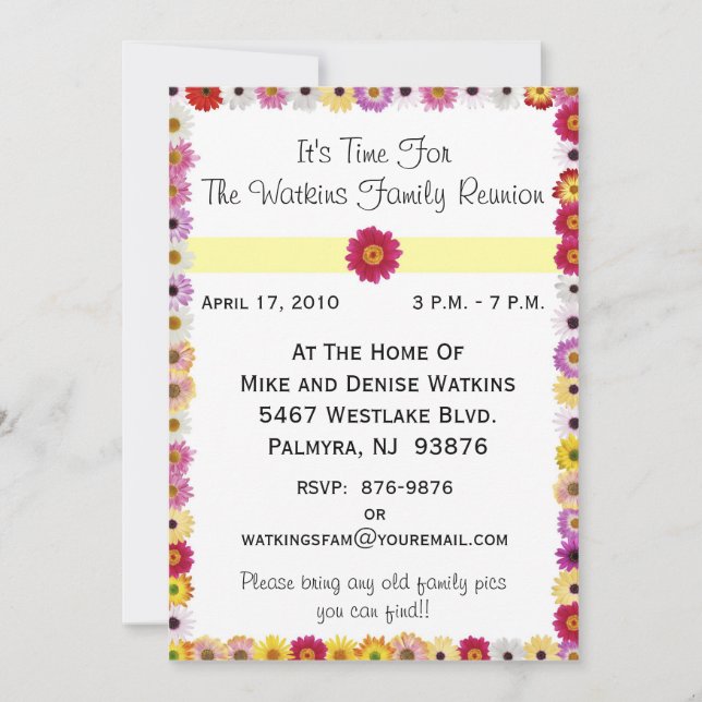 Invitation à une réunion de famille (Devant)