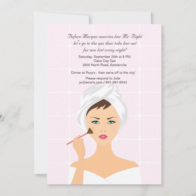 Invitation à une séance de maquillage et au spa (Devant)
