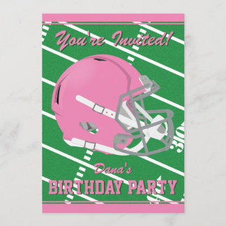 Invitation à une soirée à thème de football rose -