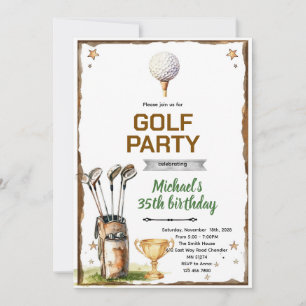 Invitation à une soirée à thème golf