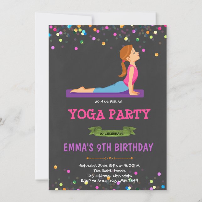 Invitation à une soirée à thème yoga (Devant)