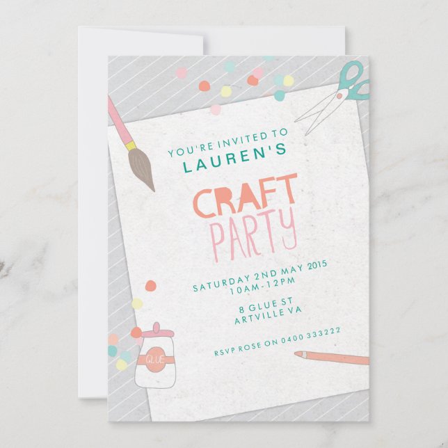 Invitation à une soirée Art & Artisanat moderne (Devant)