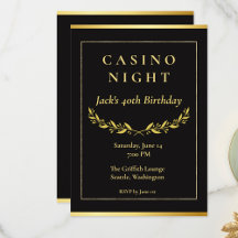 Invitation à une Soirée Casino | Fête d'anniversai