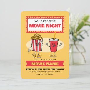 Invitation à une soirée cinéma, soirée pyjama
