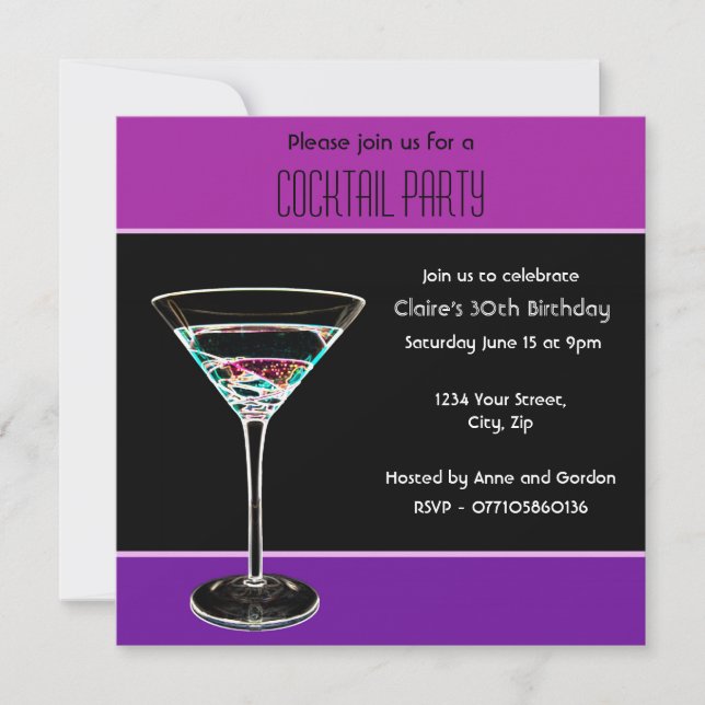 Invitation à une soirée cocktail (Devant)