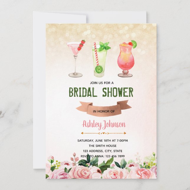 Invitation à une soirée cocktail de fiançailles (Devant)