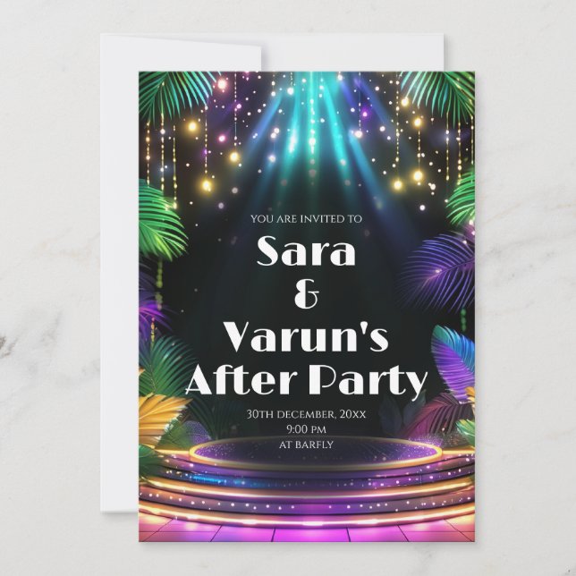 Invitation à une soirée cocktail digitale indienne (Devant)