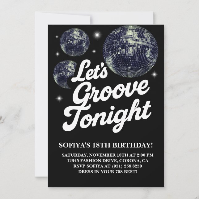 Invitation à une soirée d'anniversaire Disco, Groo (Devant)