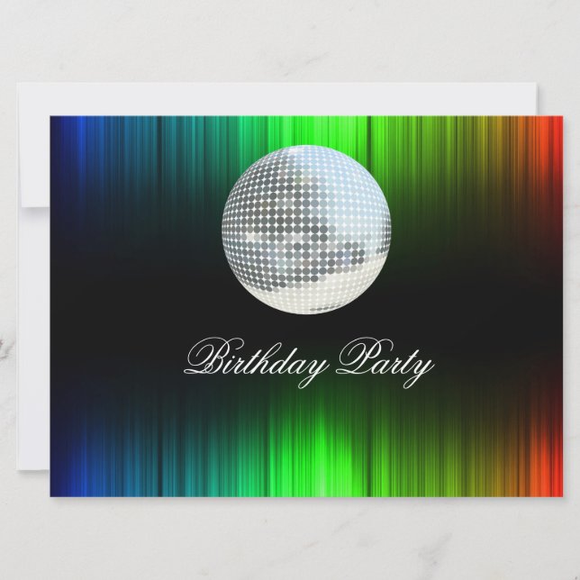 Invitation à une soirée d'anniversaire Disco Rétro (Devant)