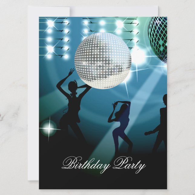 Invitation à une soirée d'anniversaire Disco Rétro (Devant)