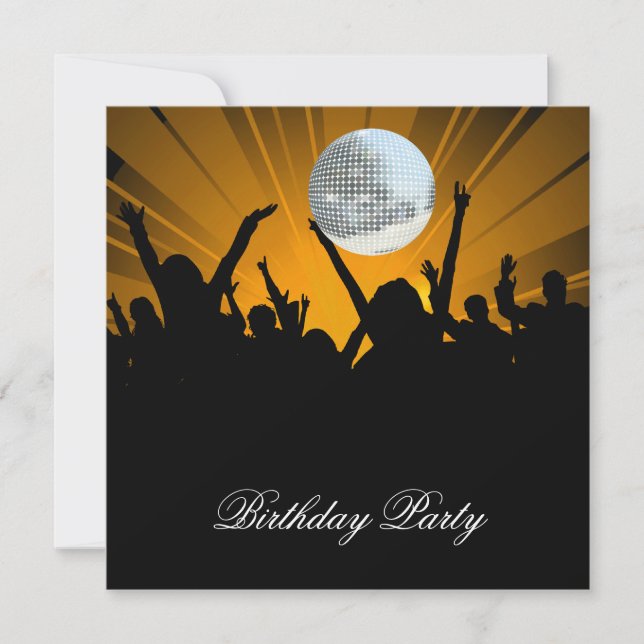 Invitation à une soirée d'anniversaire Disco Retro (Devant)