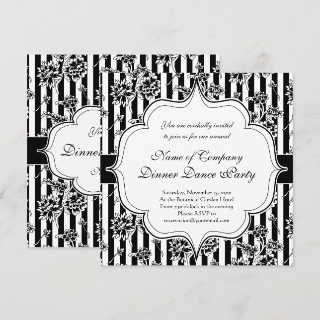 Invitation à une soirée dansante élégante en tenue (Devant / Derrière)