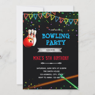 Invitation à une soirée de bowling en salle d'arca