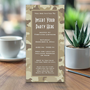 Invitation à une soirée de camouflage militaire