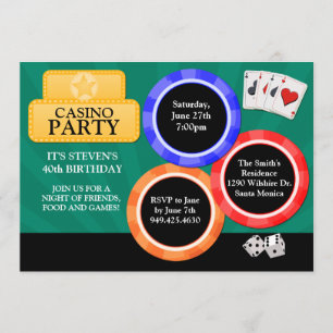Invitation à une soirée de casino